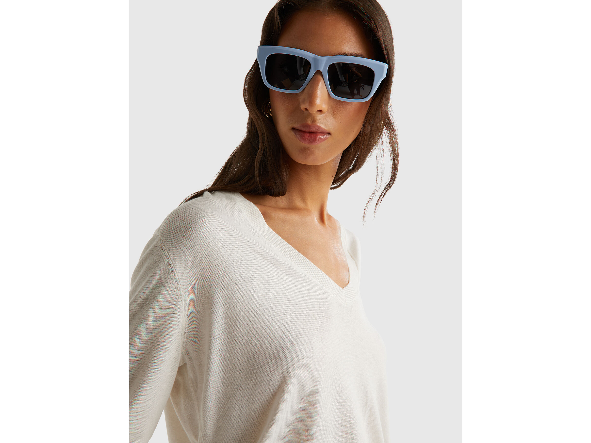 V NECK SWEATER L/S Mujer image number 4